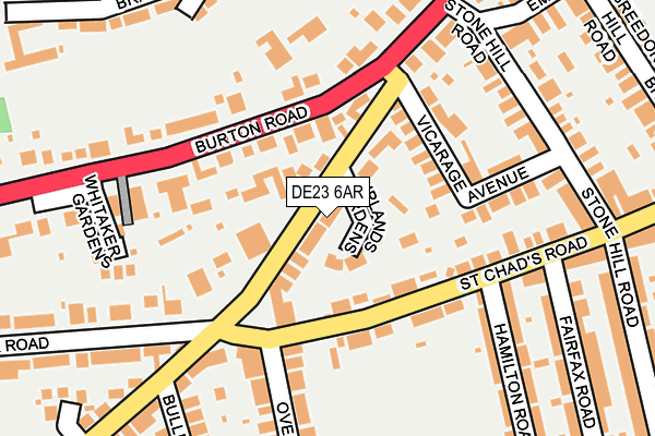 DE23 6AR map - OS OpenMap – Local (Ordnance Survey)