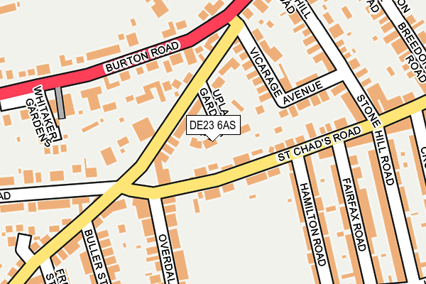 DE23 6AS map - OS OpenMap – Local (Ordnance Survey)