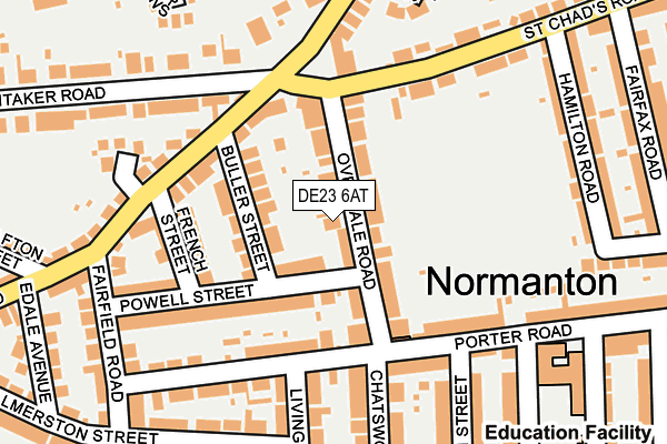 DE23 6AT map - OS OpenMap – Local (Ordnance Survey)