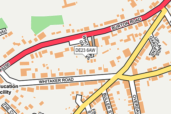 DE23 6AW map - OS OpenMap – Local (Ordnance Survey)