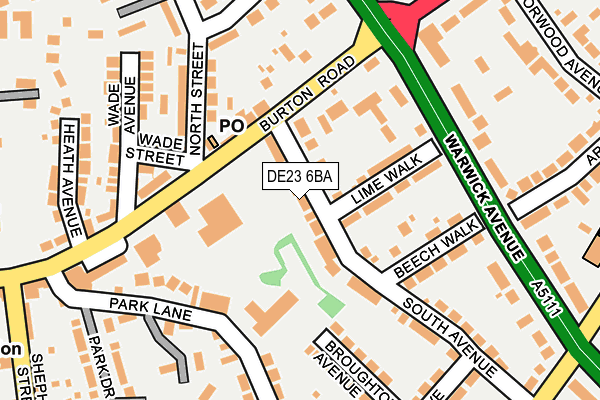 DE23 6BA map - OS OpenMap – Local (Ordnance Survey)