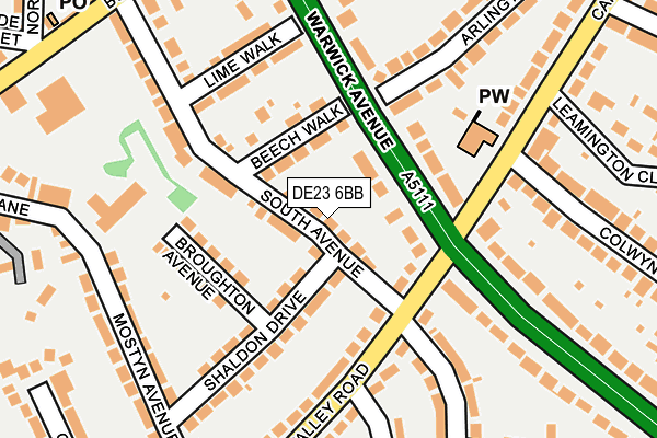 DE23 6BB map - OS OpenMap – Local (Ordnance Survey)
