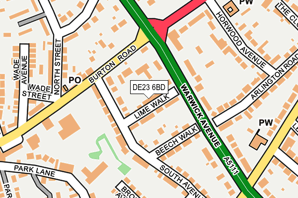 DE23 6BD map - OS OpenMap – Local (Ordnance Survey)