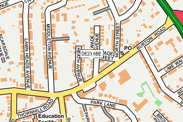 DE23 6BE map - OS OpenMap – Local (Ordnance Survey)