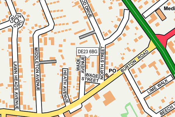 DE23 6BG map - OS OpenMap – Local (Ordnance Survey)