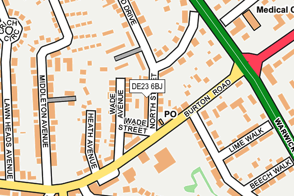 DE23 6BJ map - OS OpenMap – Local (Ordnance Survey)