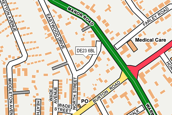DE23 6BL map - OS OpenMap – Local (Ordnance Survey)