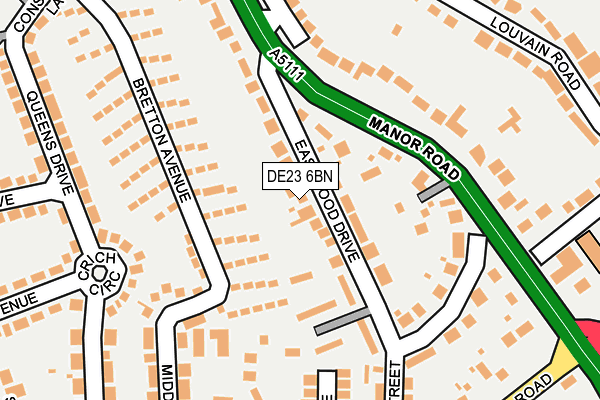 DE23 6BN map - OS OpenMap – Local (Ordnance Survey)