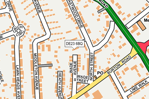 DE23 6BQ map - OS OpenMap – Local (Ordnance Survey)