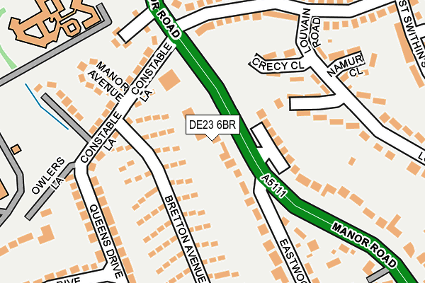 DE23 6BR map - OS OpenMap – Local (Ordnance Survey)