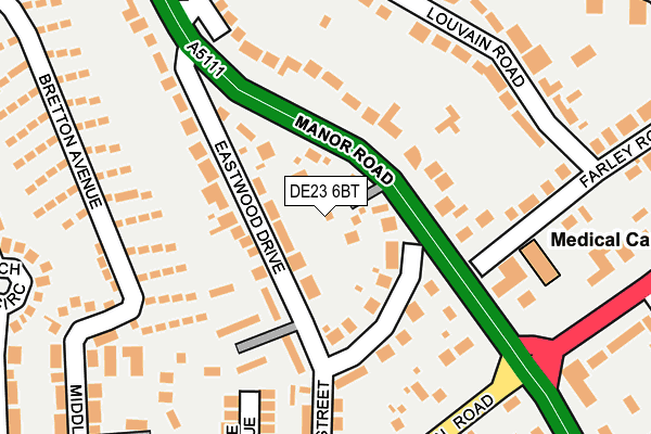 DE23 6BT map - OS OpenMap – Local (Ordnance Survey)