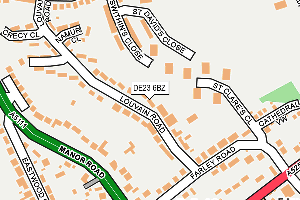 DE23 6BZ map - OS OpenMap – Local (Ordnance Survey)