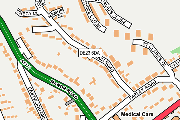 DE23 6DA map - OS OpenMap – Local (Ordnance Survey)