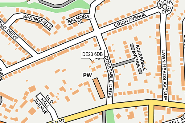 DE23 6DB map - OS OpenMap – Local (Ordnance Survey)