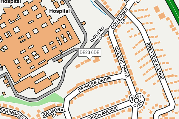 DE23 6DE map - OS OpenMap – Local (Ordnance Survey)