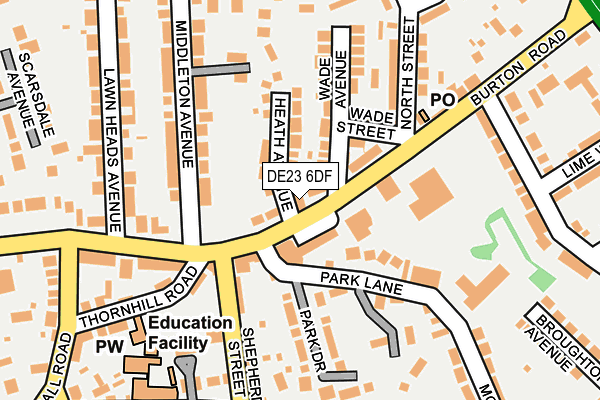 DE23 6DF map - OS OpenMap – Local (Ordnance Survey)