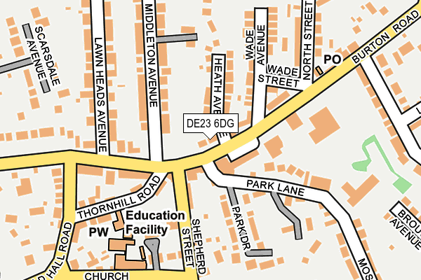 DE23 6DG map - OS OpenMap – Local (Ordnance Survey)