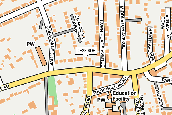 DE23 6DH map - OS OpenMap – Local (Ordnance Survey)