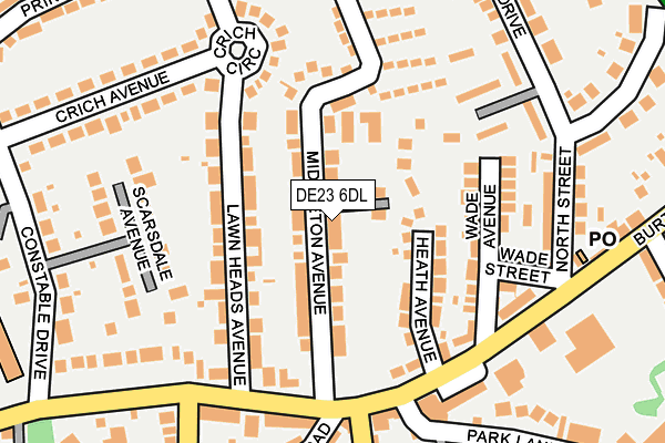 DE23 6DL map - OS OpenMap – Local (Ordnance Survey)