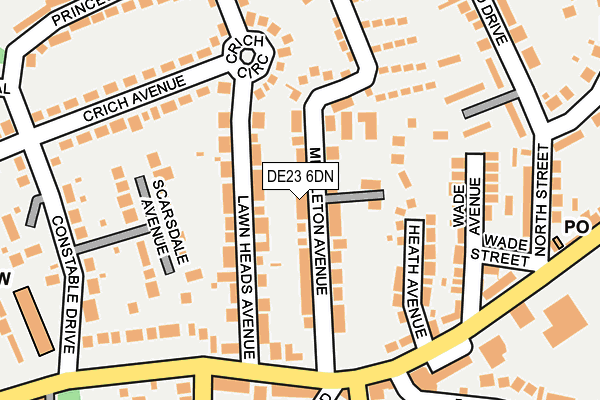 DE23 6DN map - OS OpenMap – Local (Ordnance Survey)
