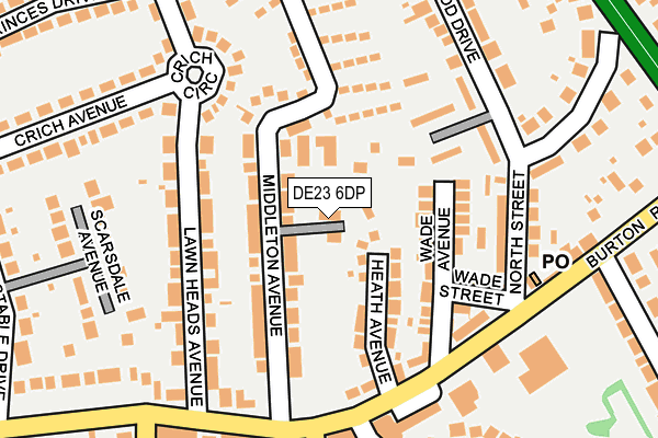 DE23 6DP map - OS OpenMap – Local (Ordnance Survey)