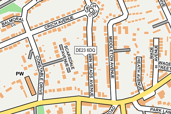 DE23 6DQ map - OS OpenMap – Local (Ordnance Survey)