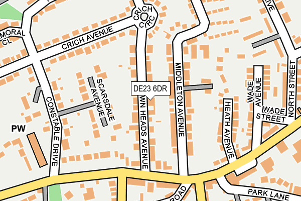 DE23 6DR map - OS OpenMap – Local (Ordnance Survey)