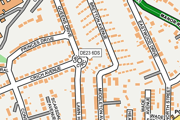 DE23 6DS map - OS OpenMap – Local (Ordnance Survey)