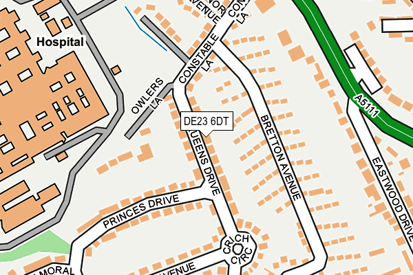 DE23 6DT map - OS OpenMap – Local (Ordnance Survey)