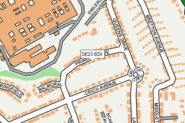 DE23 6DX map - OS OpenMap – Local (Ordnance Survey)