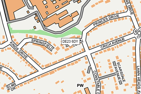 DE23 6DY map - OS OpenMap – Local (Ordnance Survey)