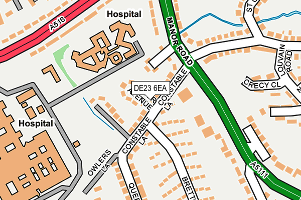 DE23 6EA map - OS OpenMap – Local (Ordnance Survey)