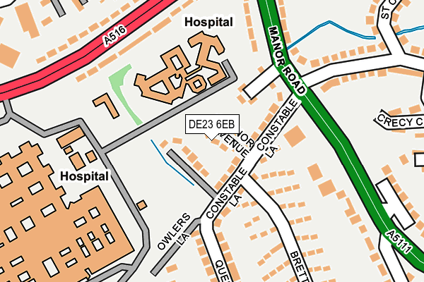 DE23 6EB map - OS OpenMap – Local (Ordnance Survey)