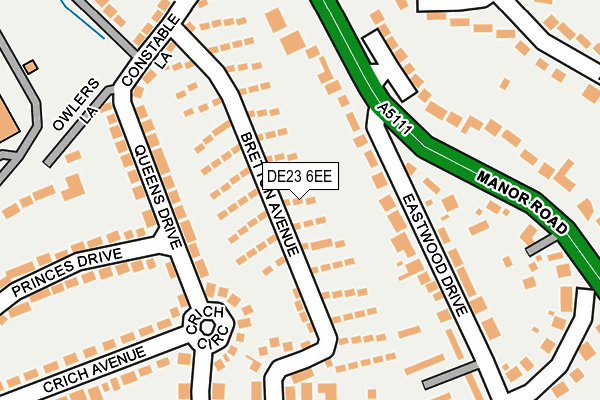 DE23 6EE map - OS OpenMap – Local (Ordnance Survey)