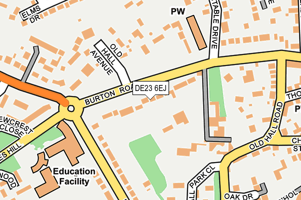 DE23 6EJ map - OS OpenMap – Local (Ordnance Survey)
