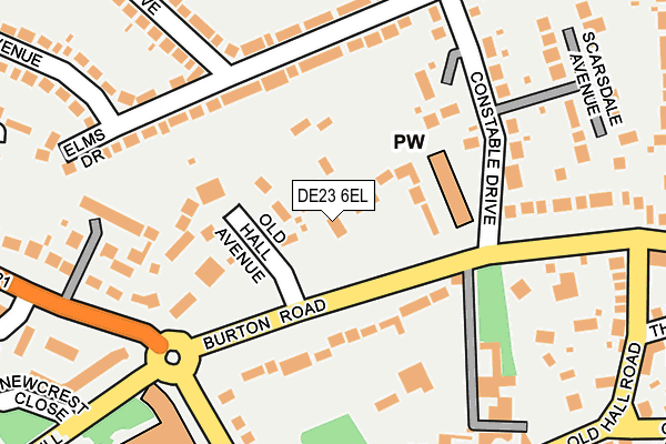 DE23 6EL map - OS OpenMap – Local (Ordnance Survey)