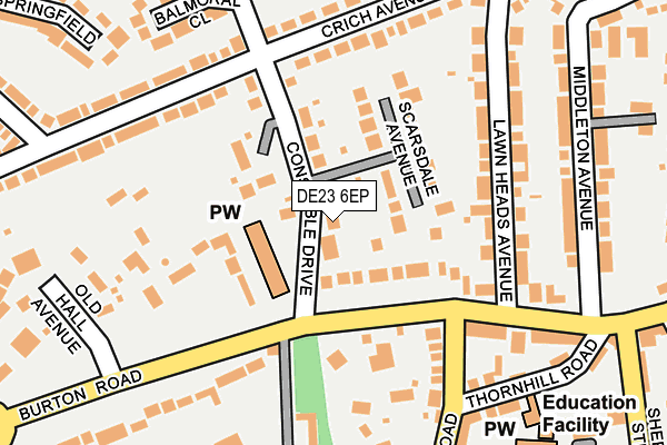 DE23 6EP map - OS OpenMap – Local (Ordnance Survey)