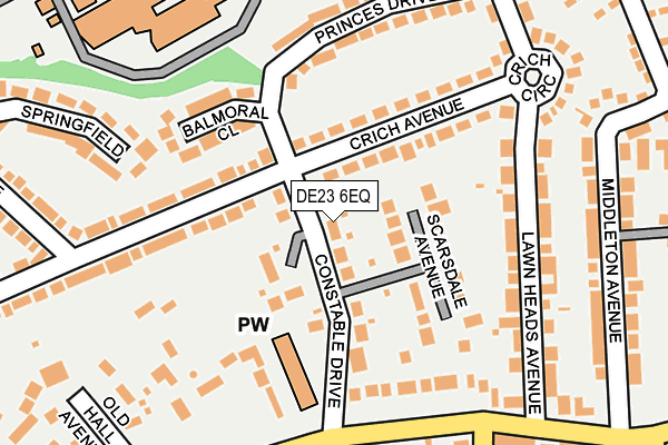DE23 6EQ map - OS OpenMap – Local (Ordnance Survey)