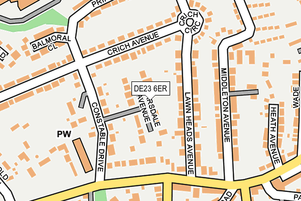 DE23 6ER map - OS OpenMap – Local (Ordnance Survey)