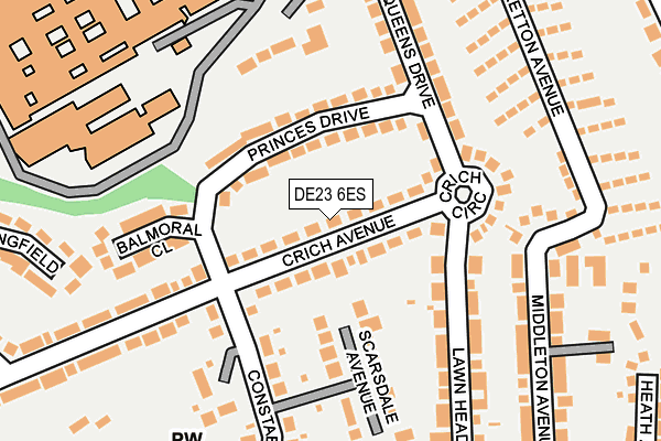 DE23 6ES map - OS OpenMap – Local (Ordnance Survey)