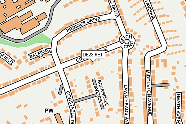 DE23 6ET map - OS OpenMap – Local (Ordnance Survey)