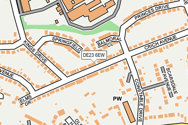DE23 6EW map - OS OpenMap – Local (Ordnance Survey)