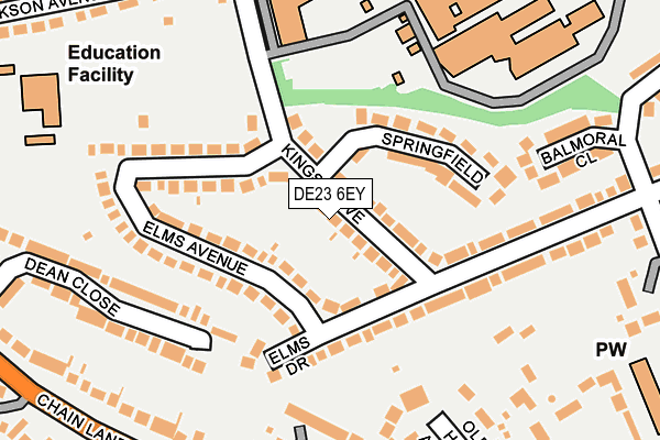 DE23 6EY map - OS OpenMap – Local (Ordnance Survey)