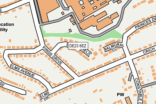 DE23 6EZ map - OS OpenMap – Local (Ordnance Survey)