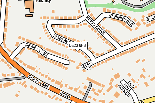 DE23 6FB map - OS OpenMap – Local (Ordnance Survey)
