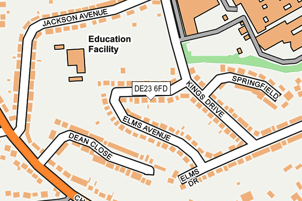 DE23 6FD map - OS OpenMap – Local (Ordnance Survey)