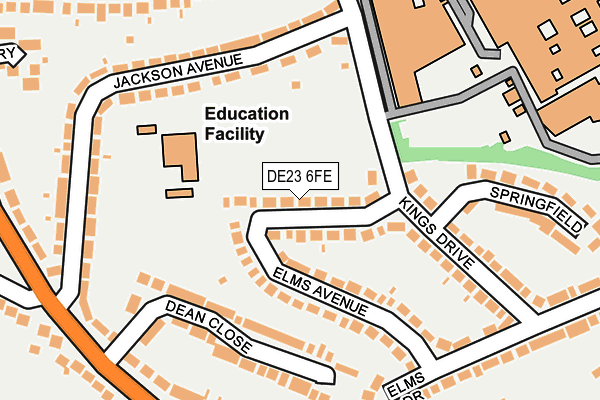 DE23 6FE map - OS OpenMap – Local (Ordnance Survey)