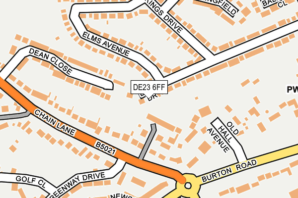 DE23 6FF map - OS OpenMap – Local (Ordnance Survey)