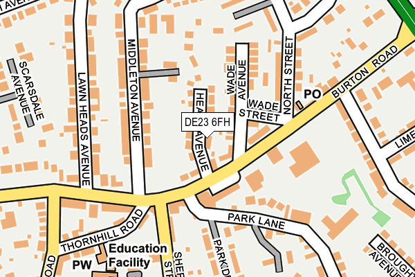 DE23 6FH map - OS OpenMap – Local (Ordnance Survey)