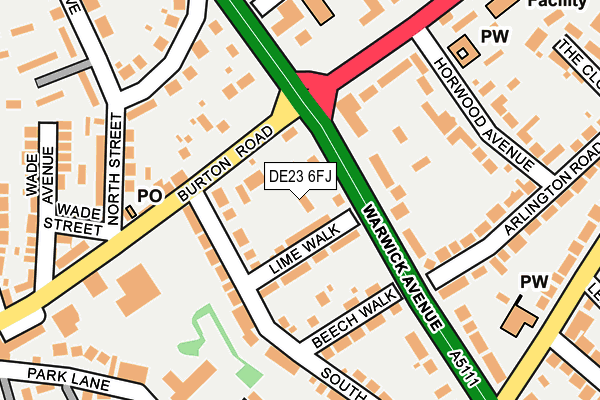 DE23 6FJ map - OS OpenMap – Local (Ordnance Survey)